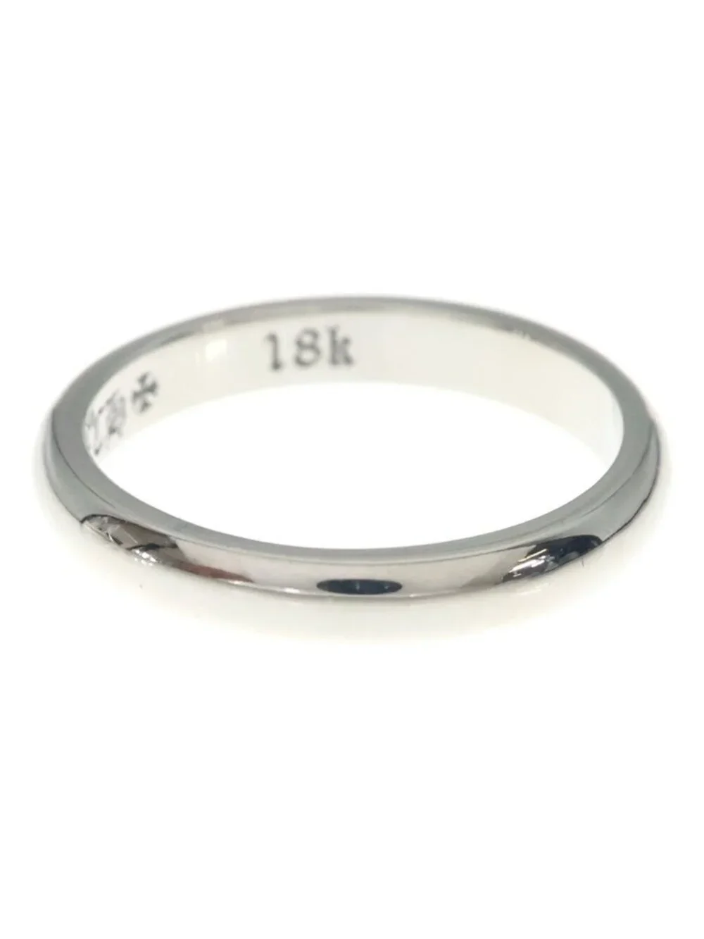 Chrome Hearts 18k WD Round Bblgm Wedding Plain Bubble Ring